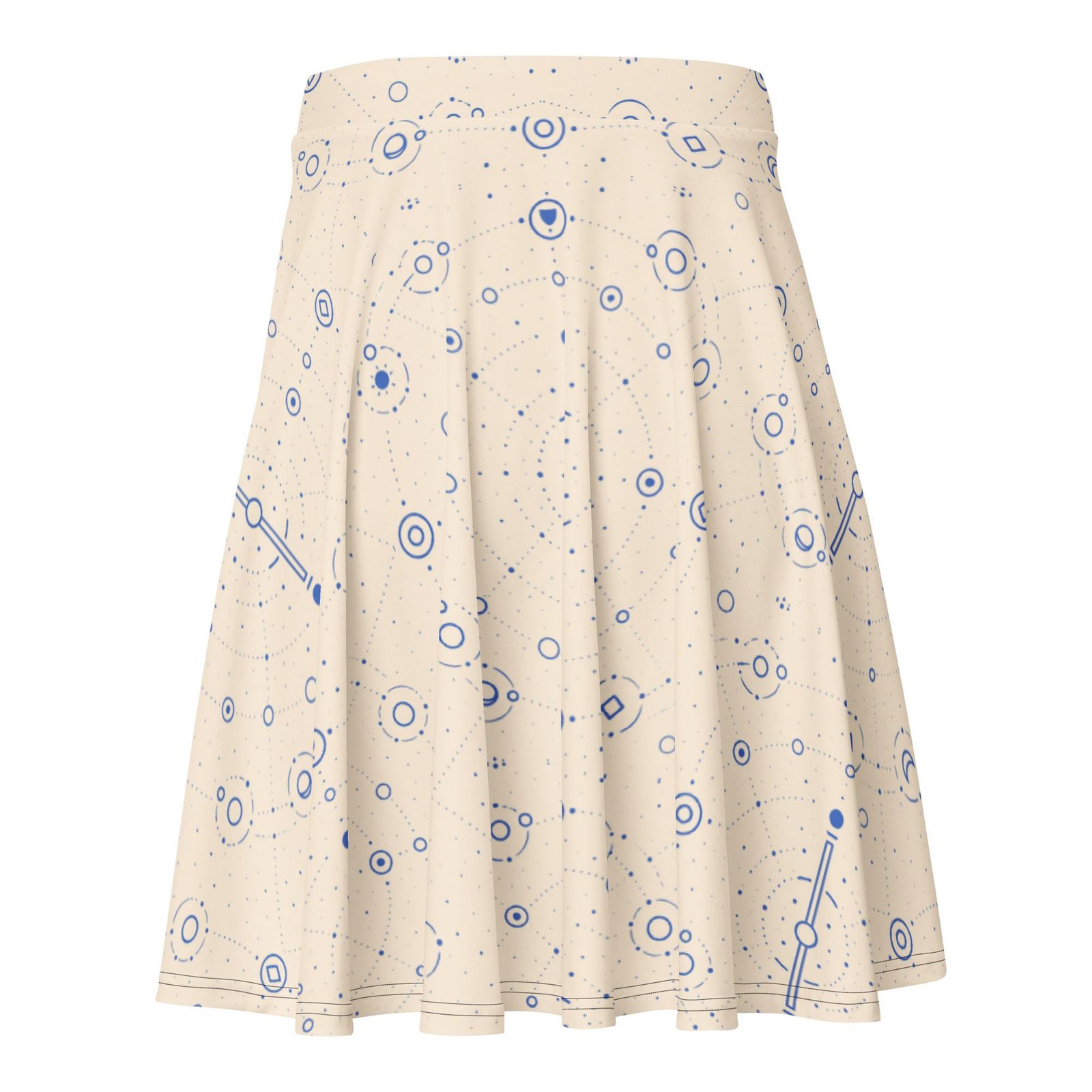 Onegodian Galaxy: Thirteen Worlds Orbit Chain™ – Skater Skirt – Cream & Navy - Image 6