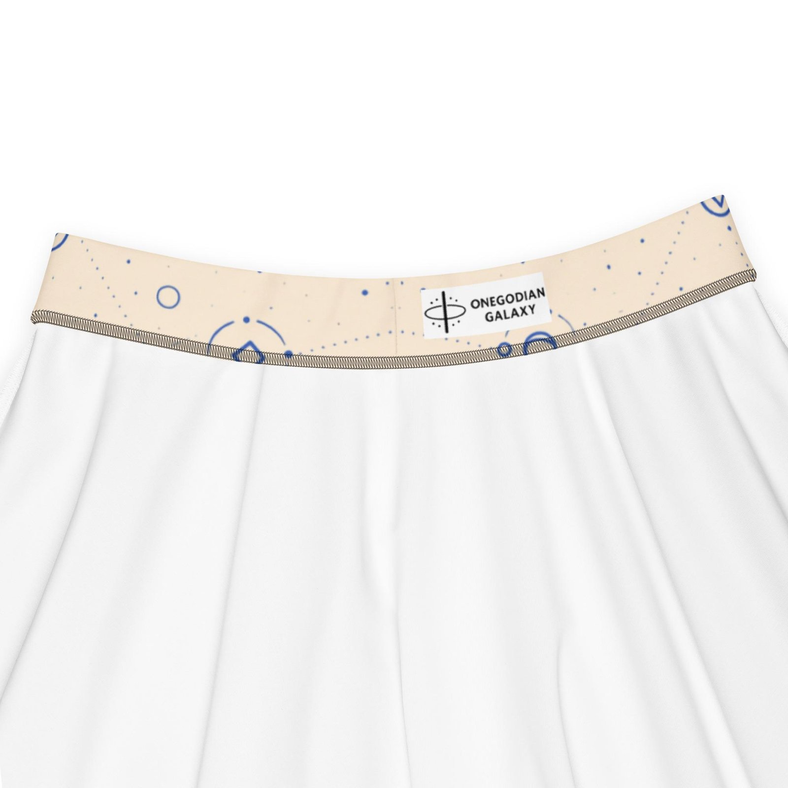 Onegodian Galaxy: Thirteen Worlds Orbit Chain™ – Skater Skirt – Cream & Navy - Image 5